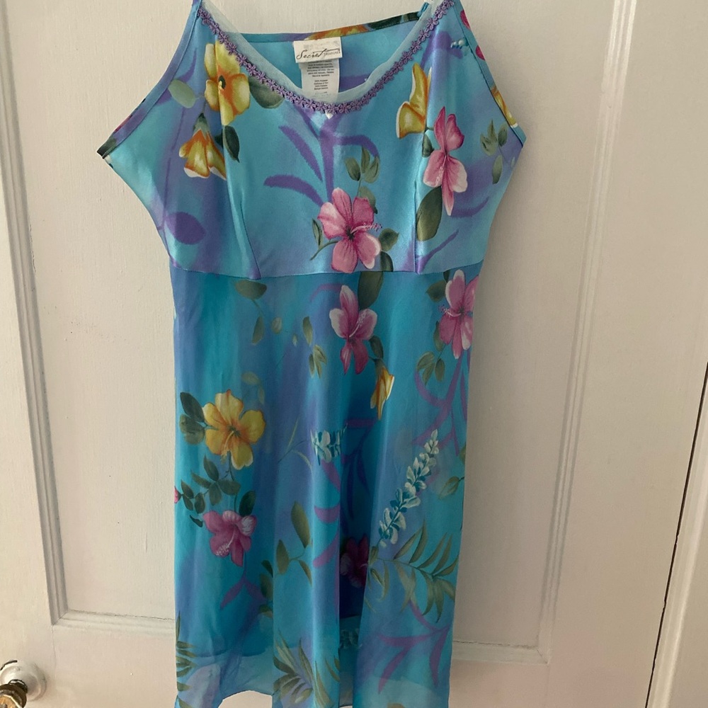Floral Vintage Blue Slip Dress | Rare Find